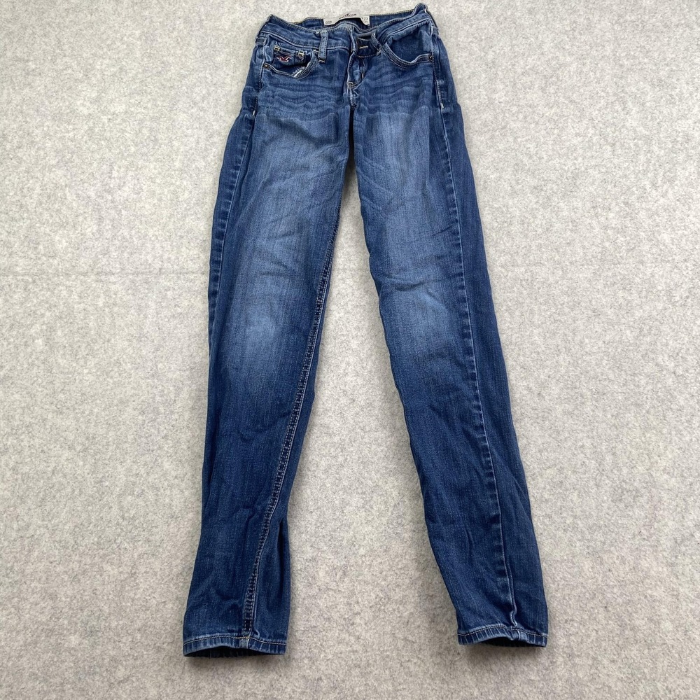Hollister Low Rise Skinny Jeans Womens 00R (21x29) Blue Med Wash Stretch Denim